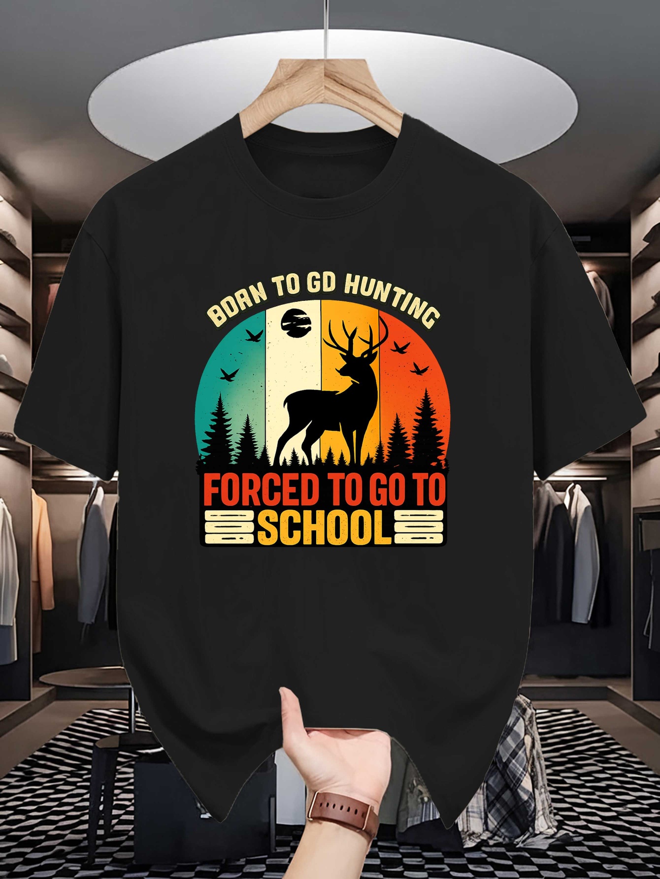 تي شيرت رجالي بياقة دائرية بتص - مراجعة Outdoor Hunting Graphic Tees وسعره