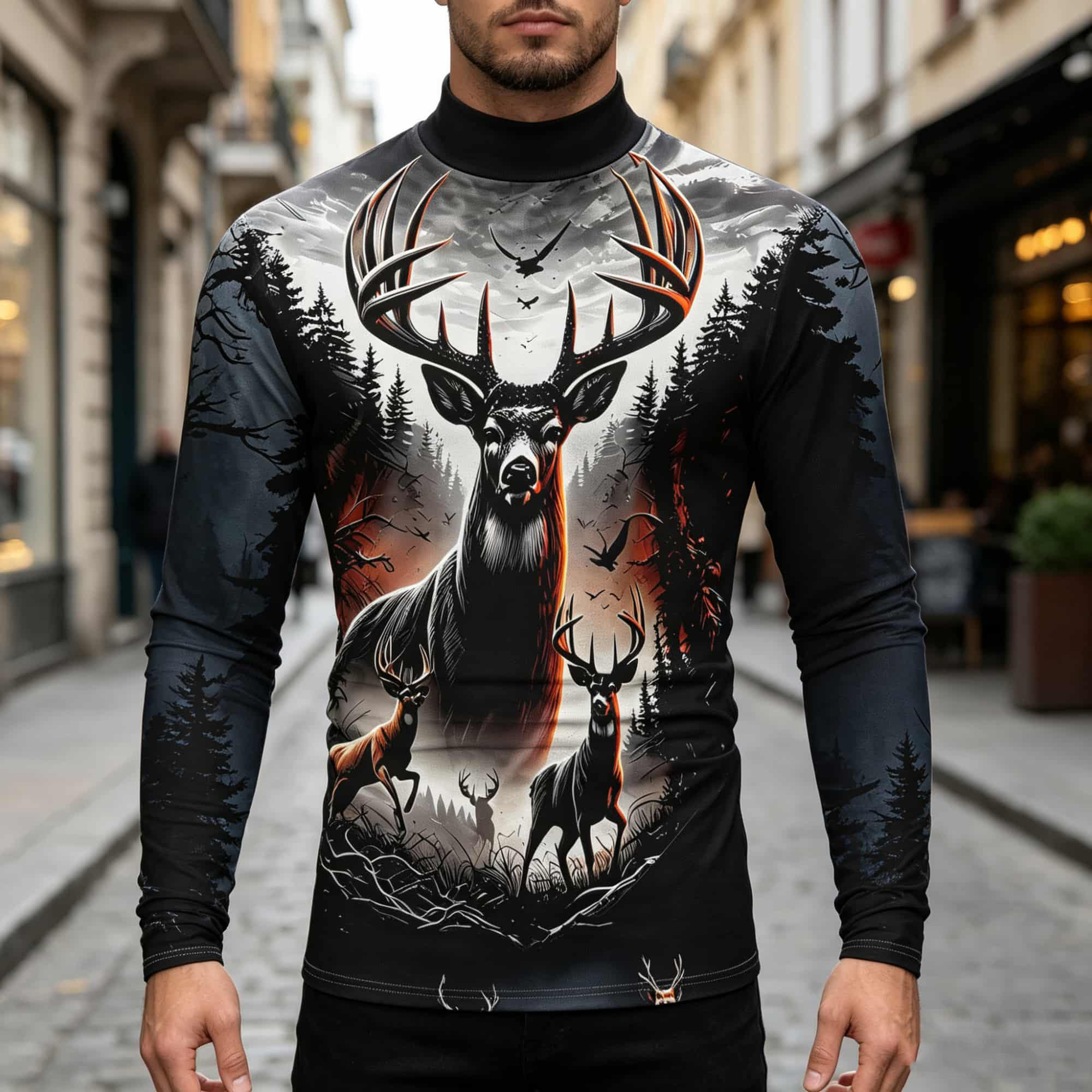قميص رجالي طويل الأكمام بنمط ص - مراجعة Outdoor Hunting Graphic Tees وسعره