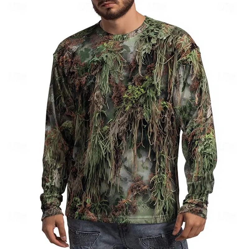 قميص رجالي بأكمام طويلة بطبعة  - مراجعة Outdoor Hunting Graphic Tees وسعره